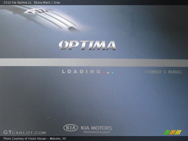 Ebony Black / Gray 2010 Kia Optima LX