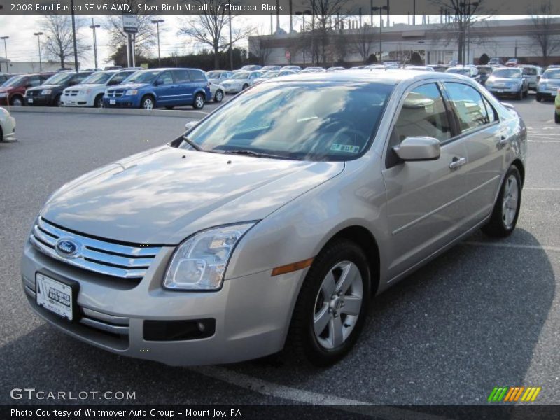 Silver Birch Metallic / Charcoal Black 2008 Ford Fusion SE V6 AWD