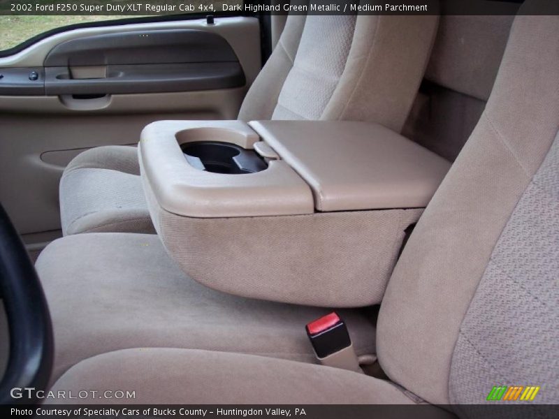 Dark Highland Green Metallic / Medium Parchment 2002 Ford F250 Super Duty XLT Regular Cab 4x4