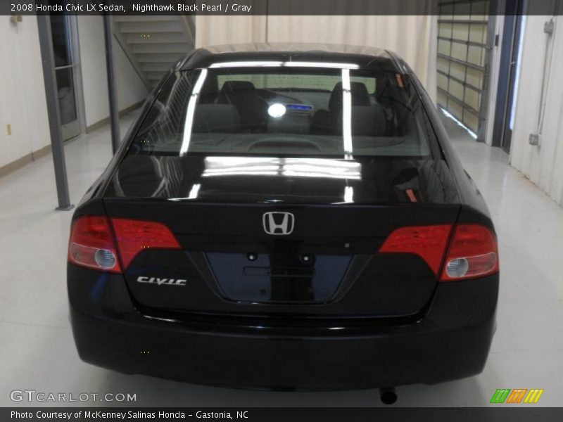 Nighthawk Black Pearl / Gray 2008 Honda Civic LX Sedan