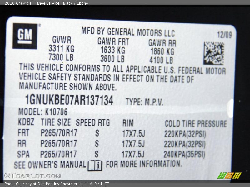 Black / Ebony 2010 Chevrolet Tahoe LT 4x4