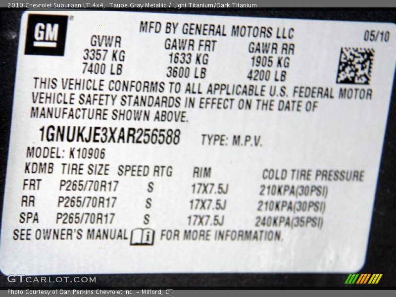 Taupe Gray Metallic / Light Titanium/Dark Titanium 2010 Chevrolet Suburban LT 4x4