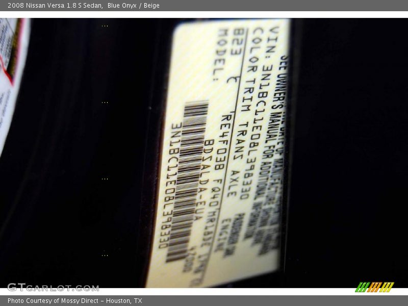 Blue Onyx / Beige 2008 Nissan Versa 1.8 S Sedan