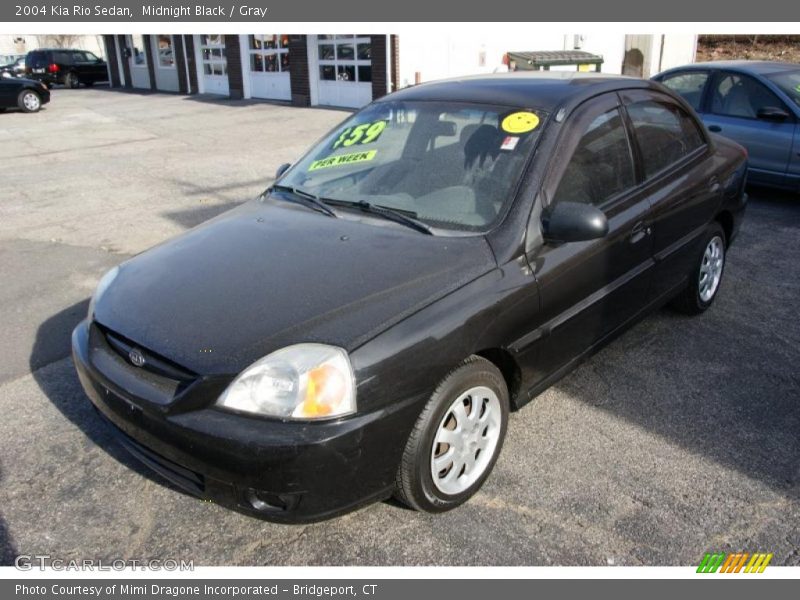 Midnight Black / Gray 2004 Kia Rio Sedan