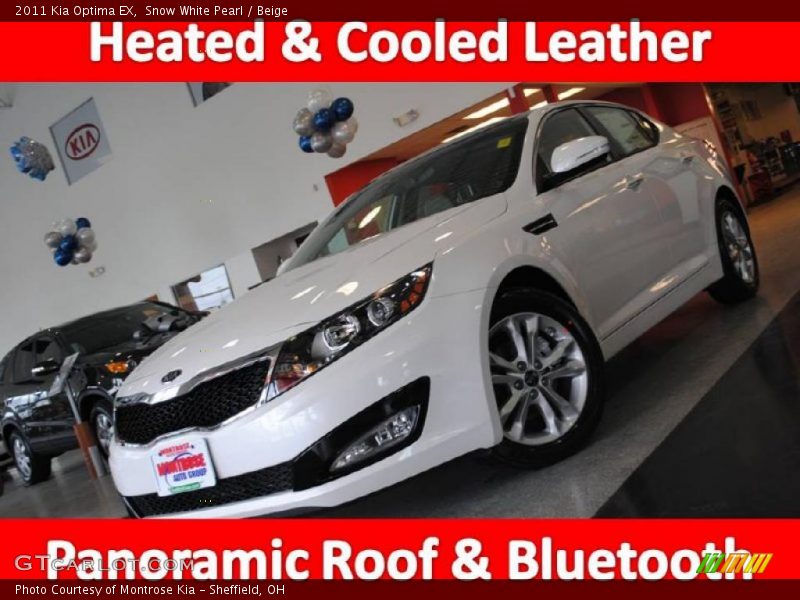 Snow White Pearl / Beige 2011 Kia Optima EX