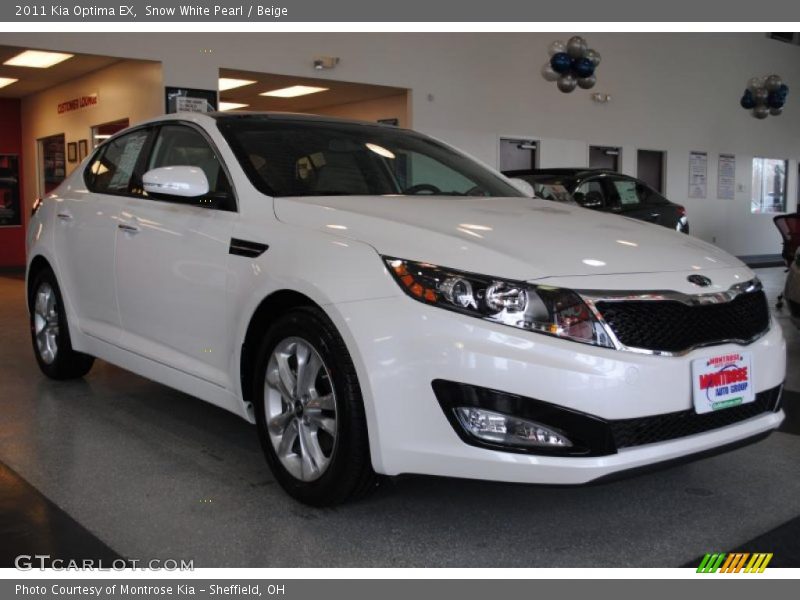 Snow White Pearl / Beige 2011 Kia Optima EX