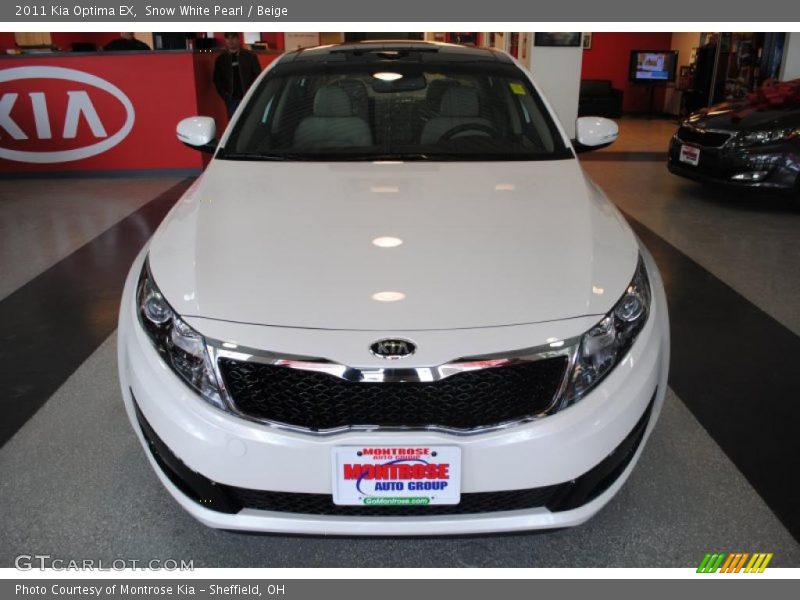 Snow White Pearl / Beige 2011 Kia Optima EX