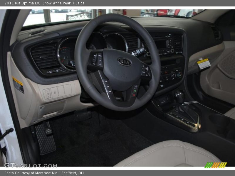 Snow White Pearl / Beige 2011 Kia Optima EX