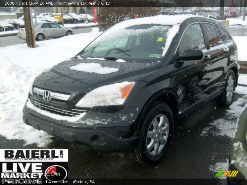 Nighthawk Black Pearl / Gray 2008 Honda CR-V EX 4WD