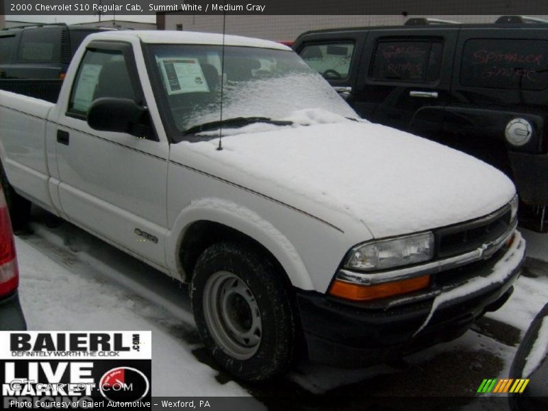 Summit White / Medium Gray 2000 Chevrolet S10 Regular Cab