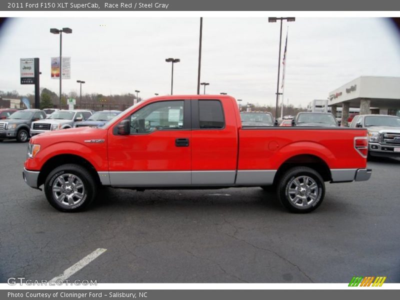 Race Red / Steel Gray 2011 Ford F150 XLT SuperCab