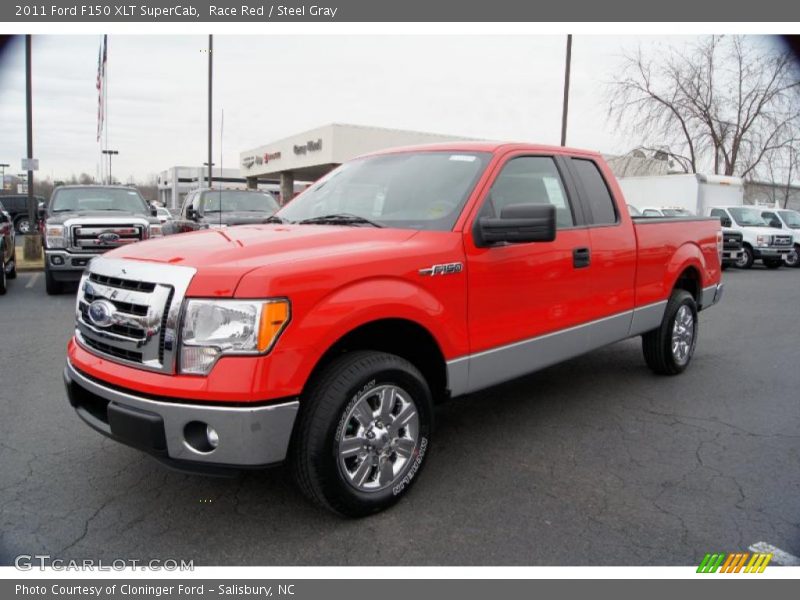 Race Red / Steel Gray 2011 Ford F150 XLT SuperCab