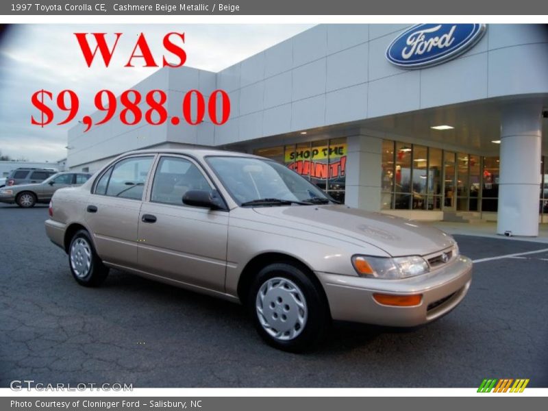 Cashmere Beige Metallic / Beige 1997 Toyota Corolla CE