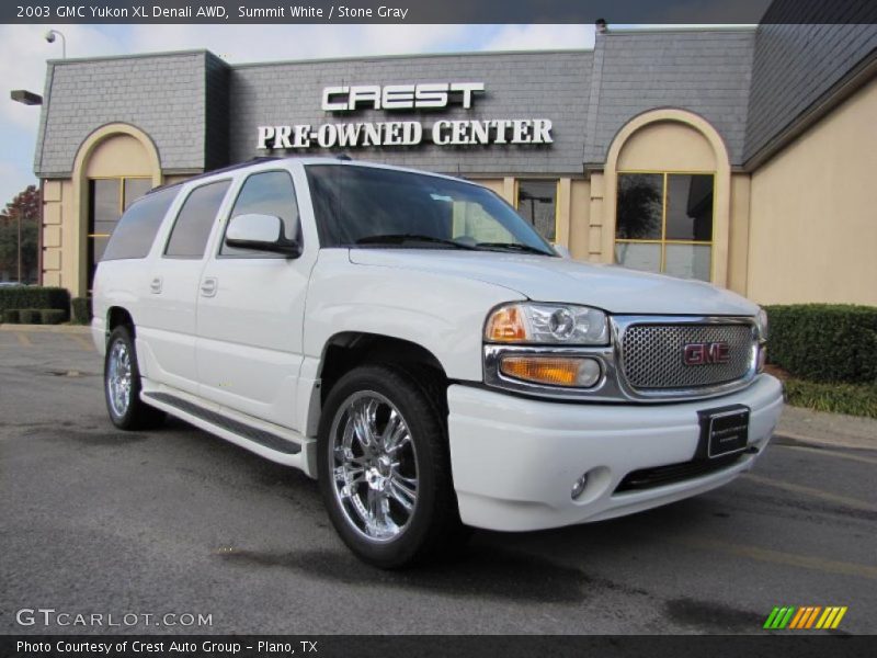 Summit White / Stone Gray 2003 GMC Yukon XL Denali AWD