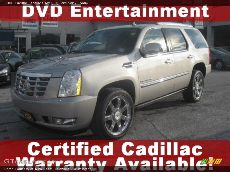 Quicksilver / Ebony 2008 Cadillac Escalade AWD