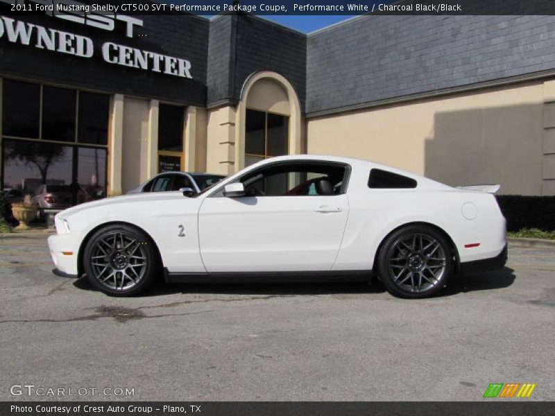 Performance White / Charcoal Black/Black 2011 Ford Mustang Shelby GT500 SVT Performance Package Coupe