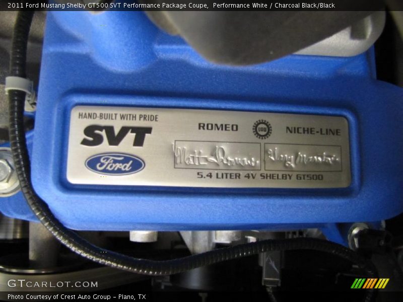  2011 Mustang Shelby GT500 SVT Performance Package Coupe Logo