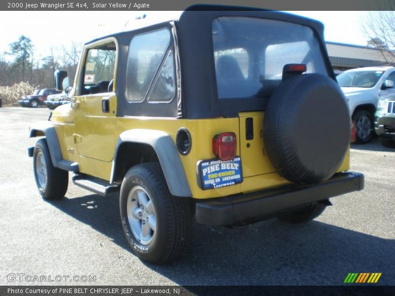 Solar Yellow / Agate 2000 Jeep Wrangler SE 4x4
