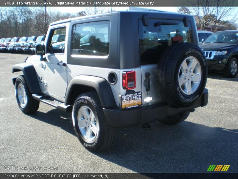 Bright Silver Metallic / Dark Slate Gray/Medium Slate Gray 2009 Jeep Wrangler X 4x4