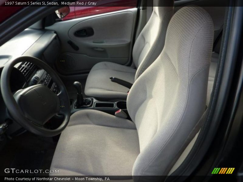 Medium Red / Gray 1997 Saturn S Series SL Sedan