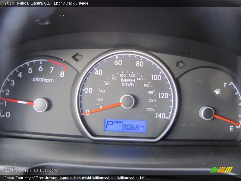 Ebony Black / Beige 2010 Hyundai Elantra GLS