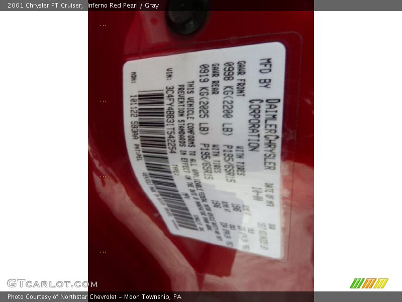 Inferno Red Pearl / Gray 2001 Chrysler PT Cruiser