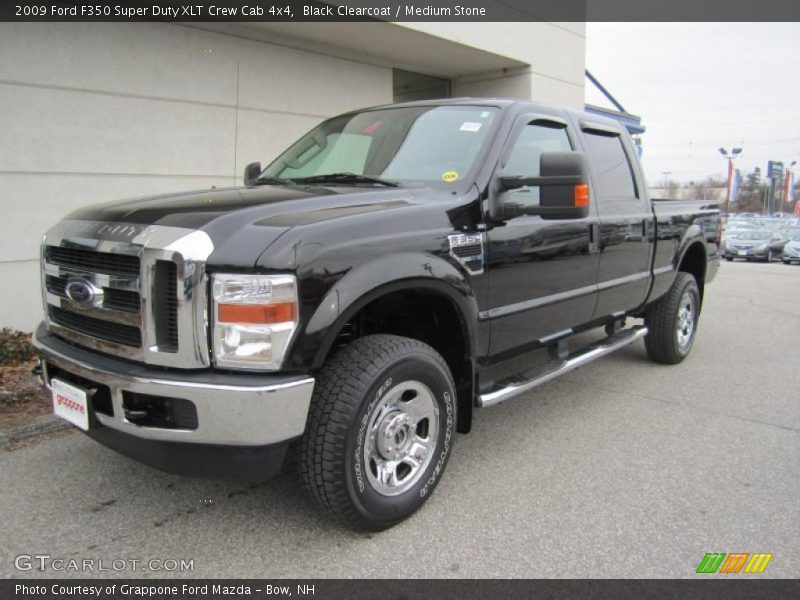 Black Clearcoat / Medium Stone 2009 Ford F350 Super Duty XLT Crew Cab 4x4