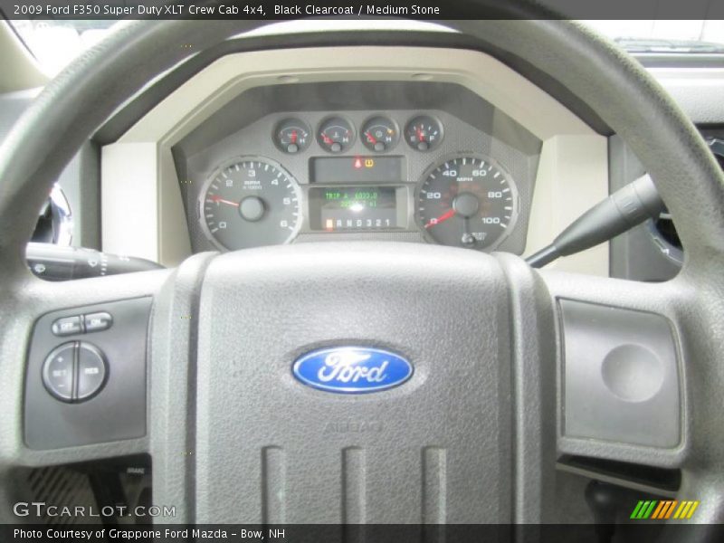 Black Clearcoat / Medium Stone 2009 Ford F350 Super Duty XLT Crew Cab 4x4