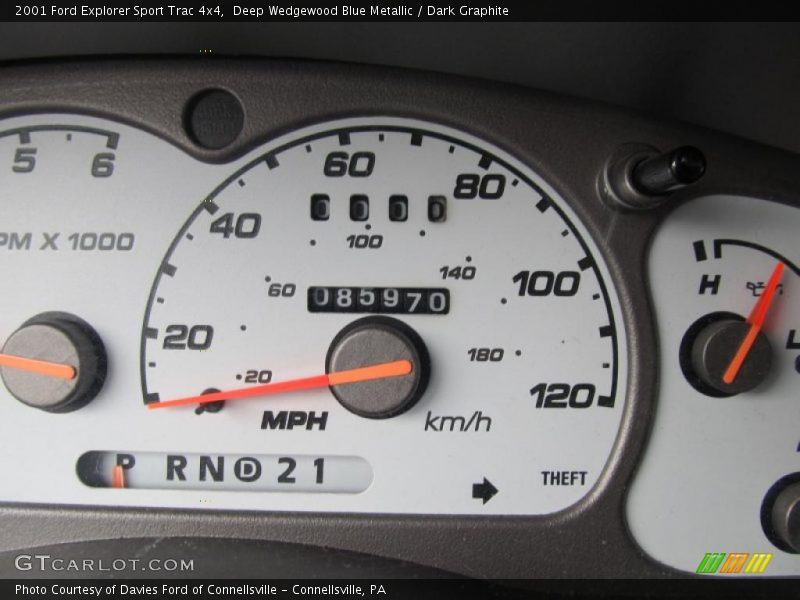 Deep Wedgewood Blue Metallic / Dark Graphite 2001 Ford Explorer Sport Trac 4x4
