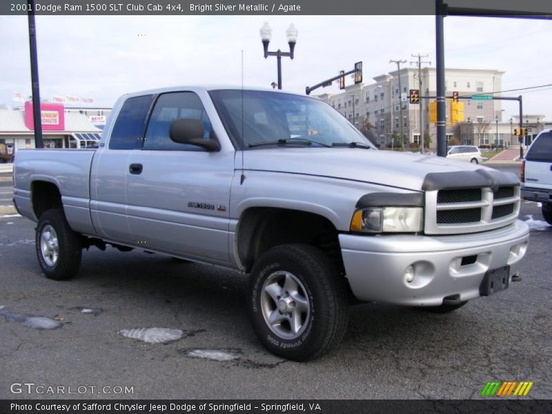 Bright Silver Metallic / Agate 2001 Dodge Ram 1500 SLT Club Cab 4x4