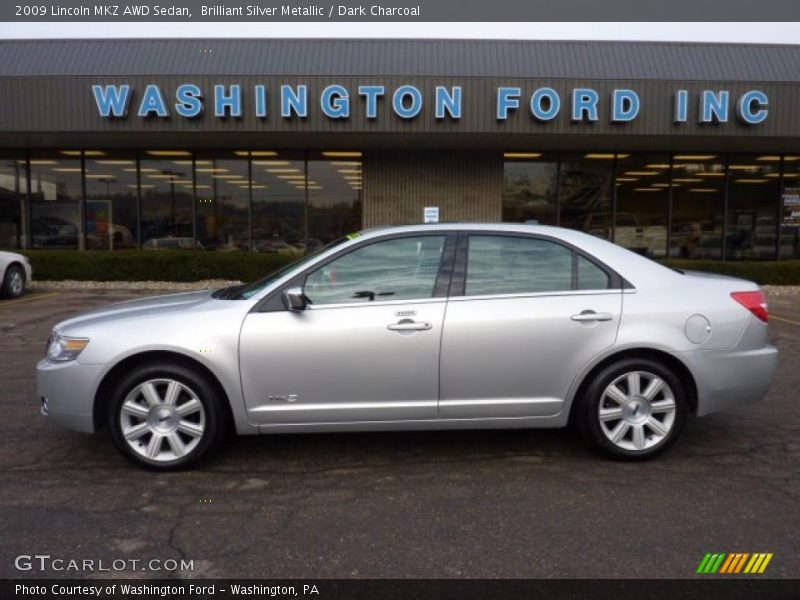 Brilliant Silver Metallic / Dark Charcoal 2009 Lincoln MKZ AWD Sedan