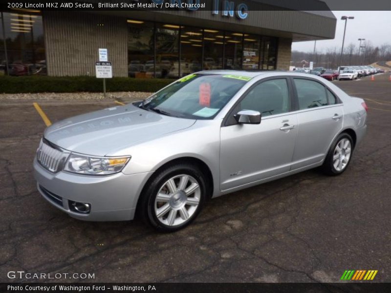 Brilliant Silver Metallic / Dark Charcoal 2009 Lincoln MKZ AWD Sedan