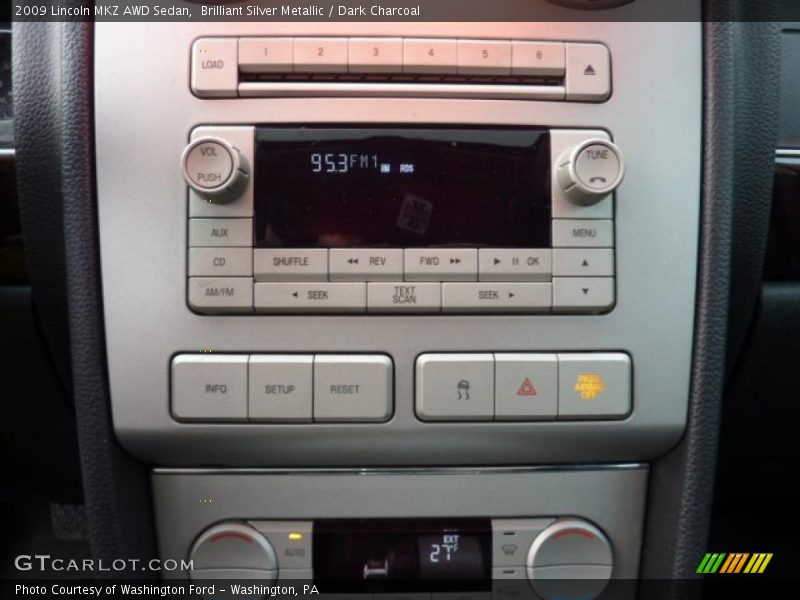 Brilliant Silver Metallic / Dark Charcoal 2009 Lincoln MKZ AWD Sedan