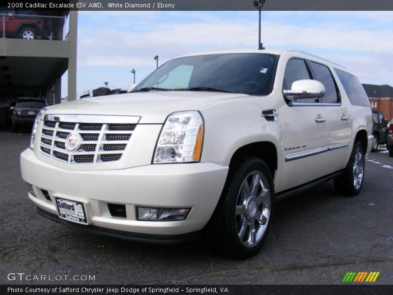 White Diamond / Ebony 2008 Cadillac Escalade ESV AWD