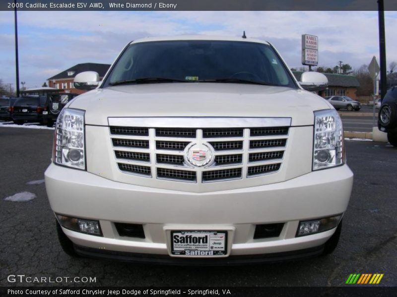 White Diamond / Ebony 2008 Cadillac Escalade ESV AWD