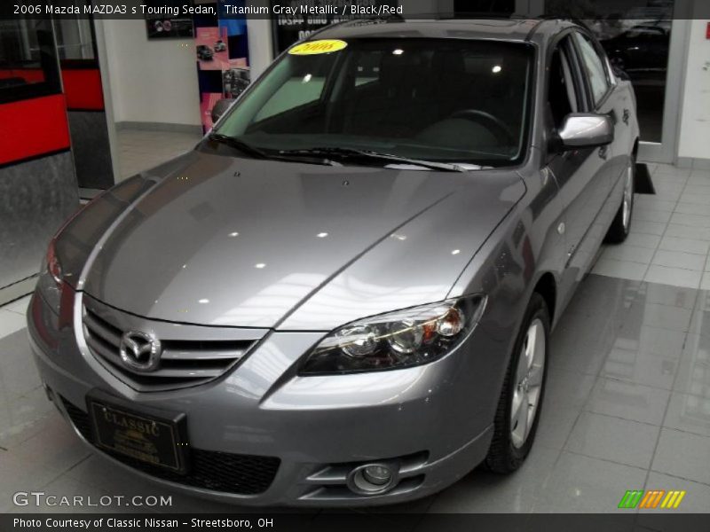 Titanium Gray Metallic / Black/Red 2006 Mazda MAZDA3 s Touring Sedan