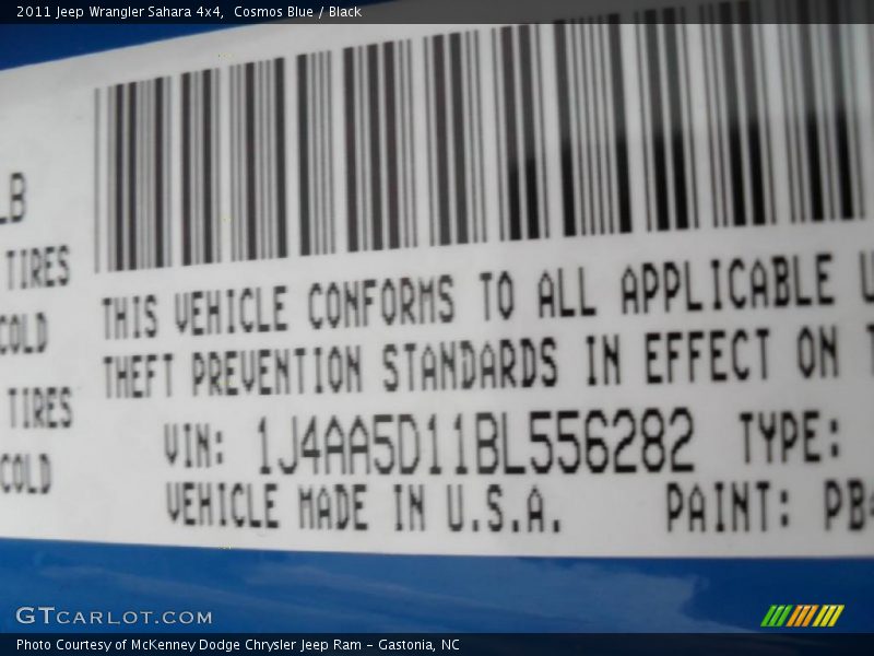 Cosmos Blue / Black 2011 Jeep Wrangler Sahara 4x4