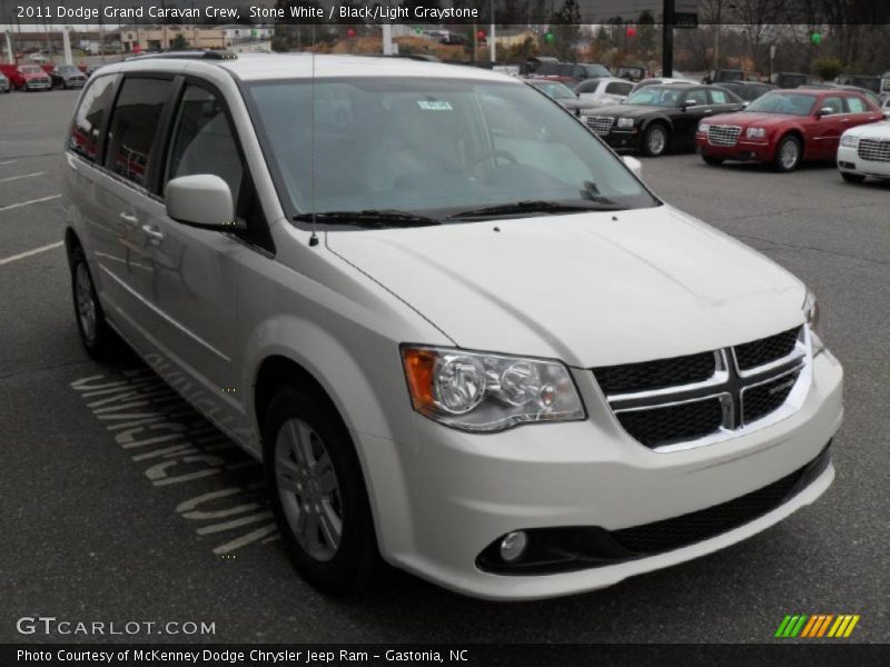 Stone White / Black/Light Graystone 2011 Dodge Grand Caravan Crew