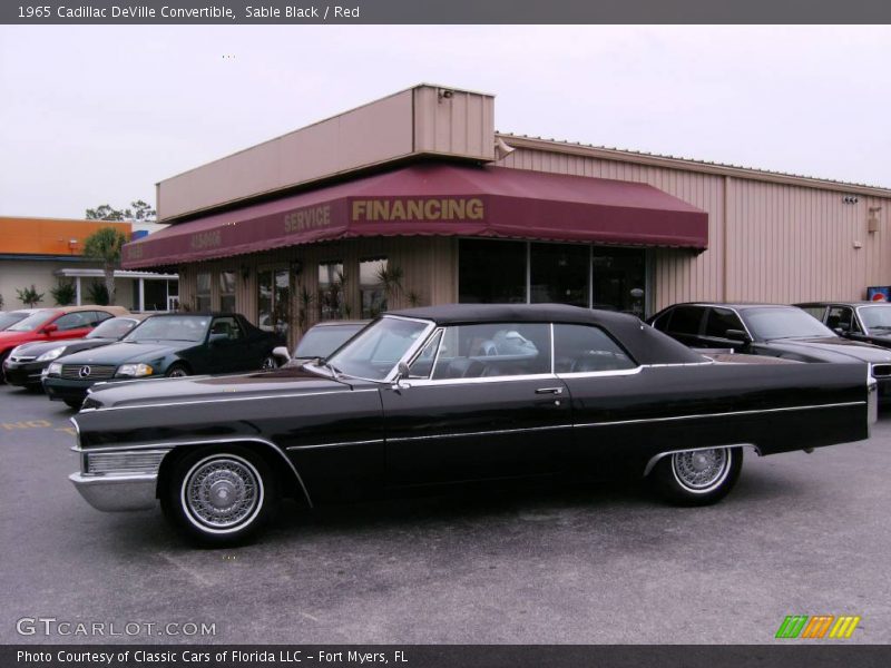 Sable Black / Red 1965 Cadillac DeVille Convertible