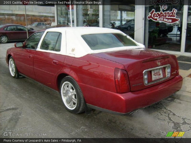 Crimson Red Pearl / Neutral Shale Beige 2003 Cadillac DeVille Sedan