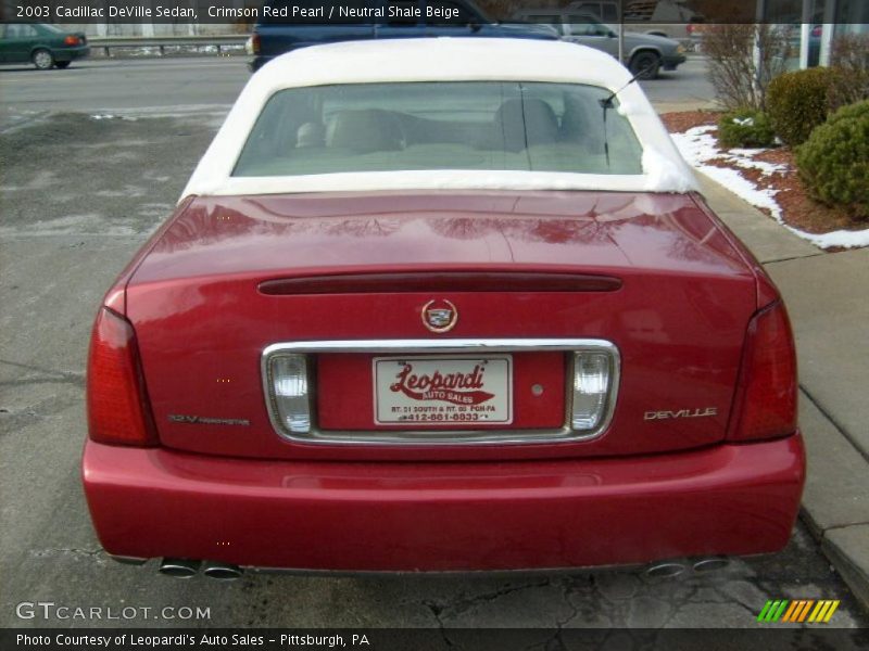 Crimson Red Pearl / Neutral Shale Beige 2003 Cadillac DeVille Sedan