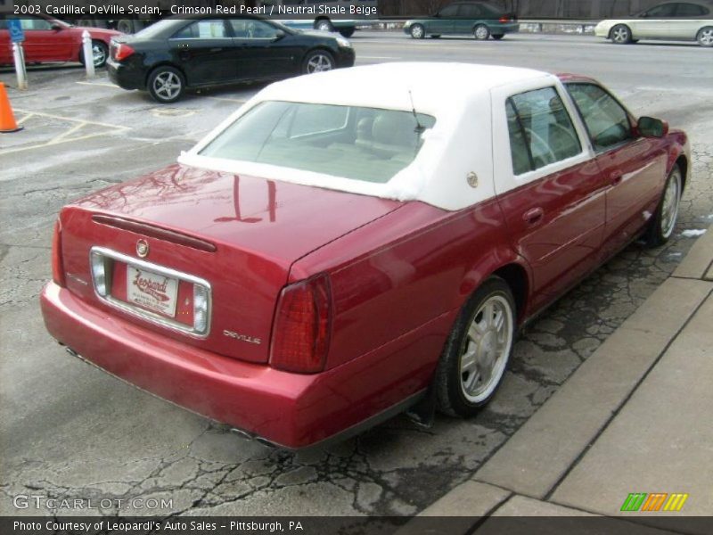 Crimson Red Pearl / Neutral Shale Beige 2003 Cadillac DeVille Sedan