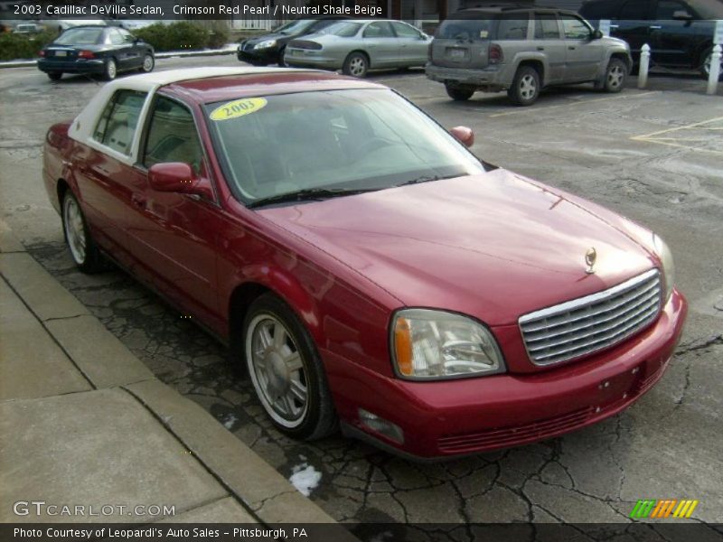Crimson Red Pearl / Neutral Shale Beige 2003 Cadillac DeVille Sedan