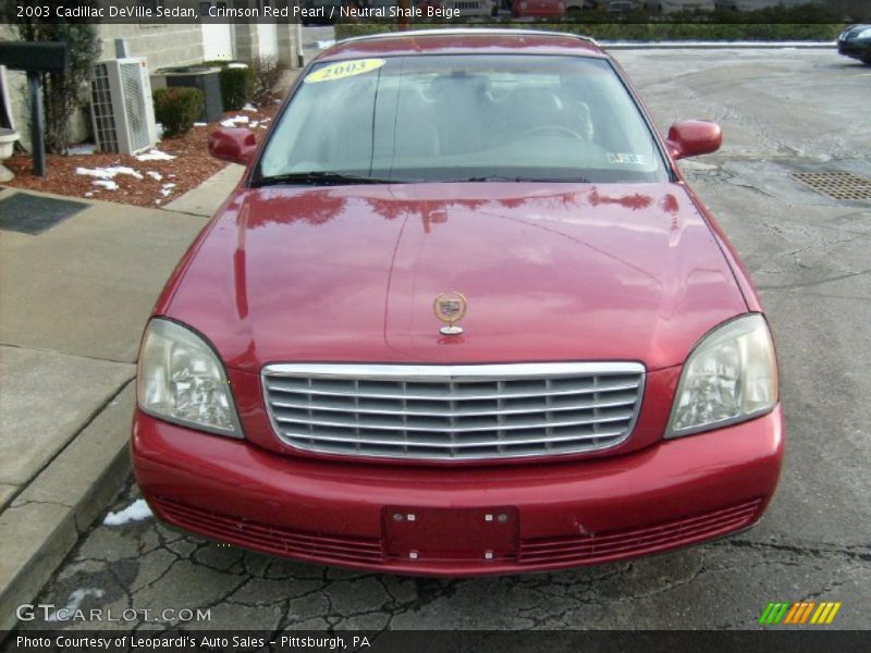 Crimson Red Pearl / Neutral Shale Beige 2003 Cadillac DeVille Sedan