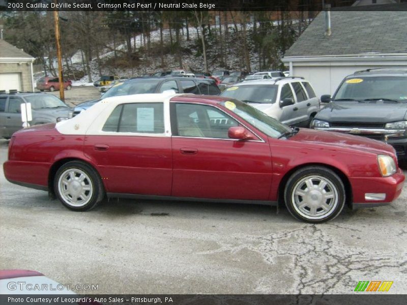 Crimson Red Pearl / Neutral Shale Beige 2003 Cadillac DeVille Sedan