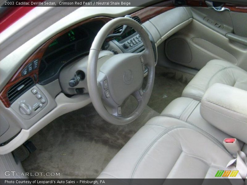 Crimson Red Pearl / Neutral Shale Beige 2003 Cadillac DeVille Sedan