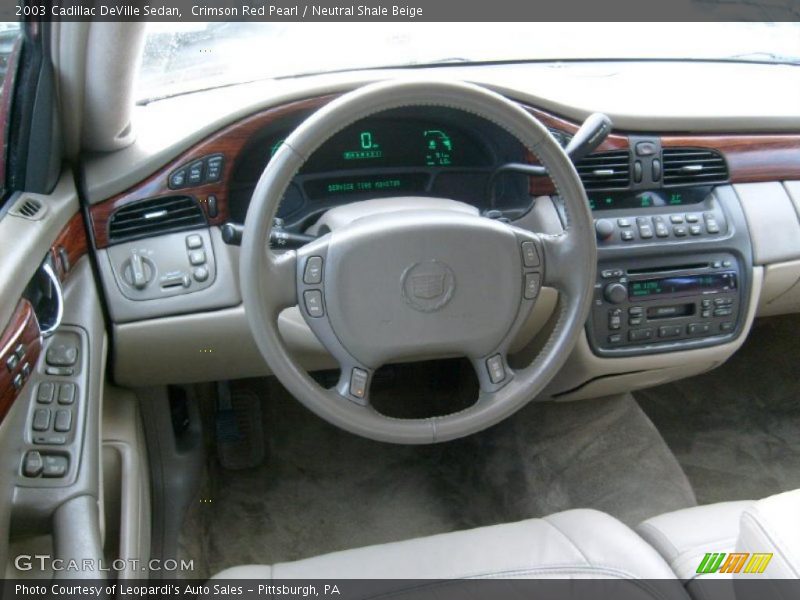 Crimson Red Pearl / Neutral Shale Beige 2003 Cadillac DeVille Sedan
