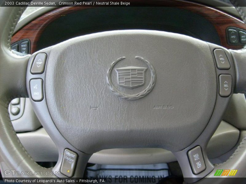 Crimson Red Pearl / Neutral Shale Beige 2003 Cadillac DeVille Sedan