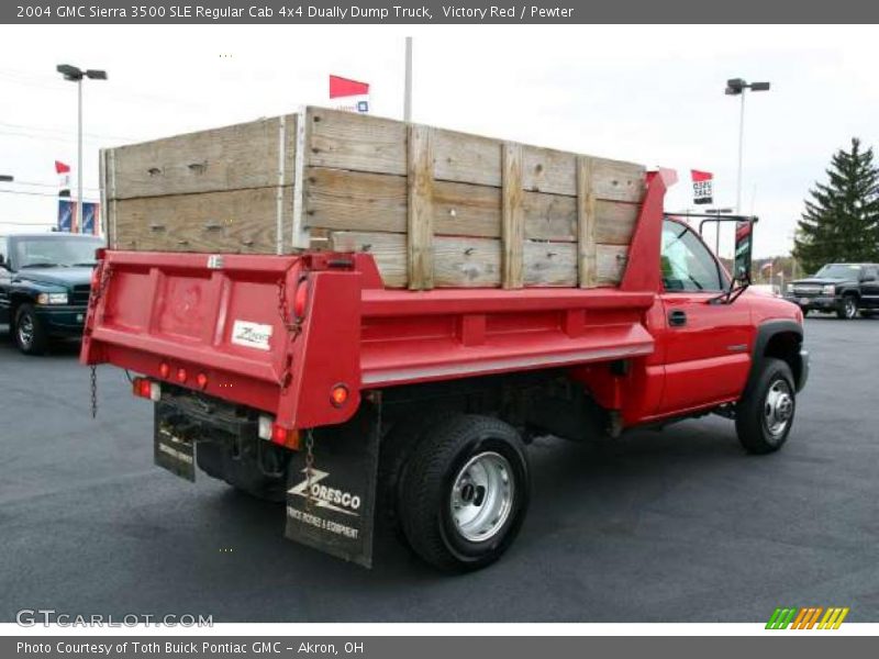 Victory Red / Pewter 2004 GMC Sierra 3500 SLE Regular Cab 4x4 Dually Dump Truck