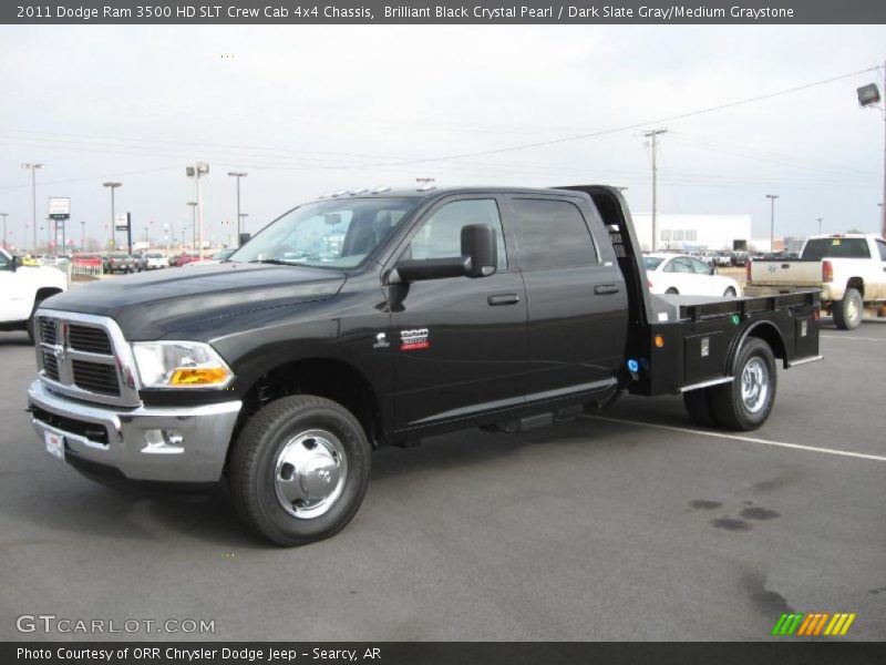 Brilliant Black Crystal Pearl / Dark Slate Gray/Medium Graystone 2011 Dodge Ram 3500 HD SLT Crew Cab 4x4 Chassis
